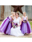 Lovely Purple Sweetheart Cap Shoulder Ball Gown Little Long Flower Girl Dresses, Wedding Flower Girl Dresses, FGD025