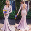 Sexy Mermaid Deep V-neck Long Sleeves Maxi Long Party Prom Dresses,WGP287