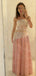 Unique Lace Strapless Prom Dress Pretty Two-Tone A-Line Floor Length Evening Dress,WGP2068