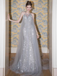 Shiny Silver Halter A-Line Long Prom Dress Ideas, Evening Party Dresses,WGP1727
