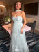 Elegant Green Sweetheart A-Line Long Prom Dress Ideas, Evening Party Dresses, WGP1579