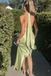 Elegant Yellow High Neck Mermaid Long Prom Dress Ideas, Evening Party Dresses,WGP1724
