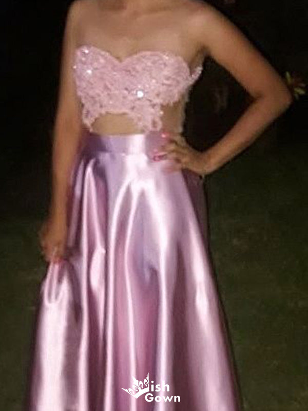 Sexy Strapless A-line Long Prom Dress Ideas, Evening Party Dresses,WGP1785