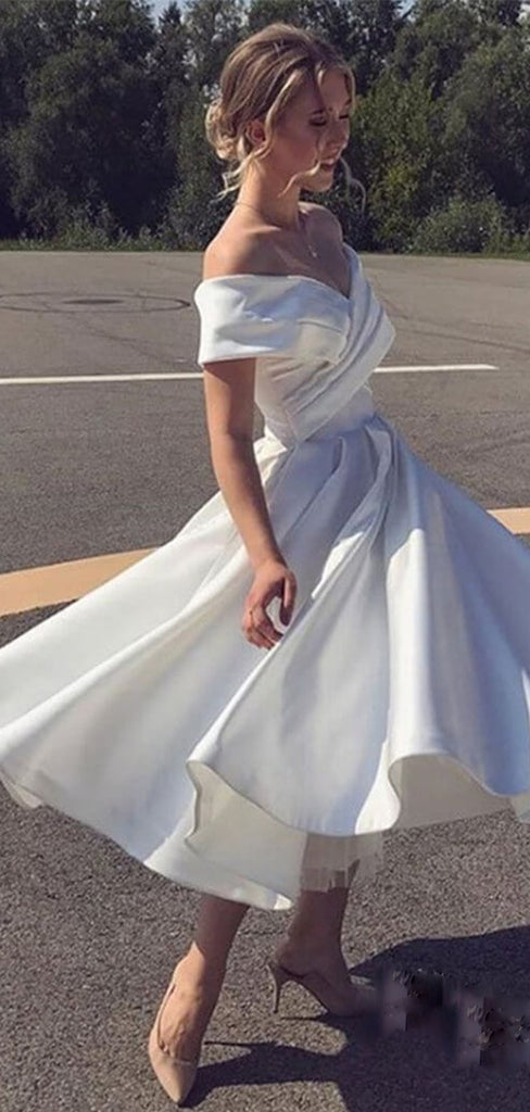 Elegant White Off Shoulder Ball Gown&nbsp;Popular Cheap Short Homecoming Dresses, EPT316