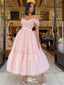 Elegant Pink A-Line Off-shoulder Popular Long Evening Dresses, Formal Dresses, Birthday Party, WGP566