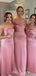 Sexy Pink Spaghetti Strap Square Mermaid Sleeveless Wedding Guest Bridesmaid Dresses,WGM398