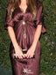 Casual Short Sleeves V-neck A-line Long Prom Dress Ideas, Evening Party Dresses,WGP1838