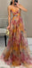 Unique Applique Spaghetti Strap A-Line Long Prom Dress Ideas, Evening Party Dresses,WGP1797