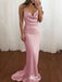 Sexy V-neck Spaghetti Strap Mermaid  Long Prom Dress Ideas, Evening Party Dresses,WGP1104