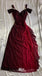 Elegant Burgundy Sweetheart Long Party Dress Prom Dresses,Evening Dress Online, WGP935