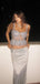 Shiny Silver Spaghetti Strap Mermaid Long Prom Dress Ideas, Evening Party Dresses,WGP1750