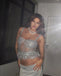 Shiny Silver Spaghetti Strap Mermaid Long Prom Dress Ideas, Evening Party Dresses,WGP1750