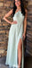 Casual Halter tulle A-line Long Prom Dress Ideas, Evening Party Dresses,WGP1203
