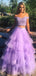 Two Pieces Purple Off Shoulder V Neck Sequins Cheap Maxi Long Party Prom Gowns,Evening Dresses,WGP421