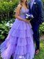Elegant Spaghetti Strap V-neck Lace A-line Long Prom Dress Ideas, Evening Party Dresses,WGP1205