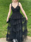 Gorgeous Spaghetti Strap V-neck A-line Long Prom Dress Ideas, Evening Party Dresses,WGP1206