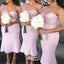 Elegant Pink  Mermaid Cheap Sweetheart Sleeveless Wedding Guest Bridesmaid Dresses,WGM343