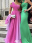 Elegant One-shoulder Unique A-line Long Prom Dress Ideas, Evening Party Dresses,WGP1265