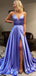 Sexy A-Line Spaghetti Straps Side Slit Long Evening Dresses, Formal Dresses, Birthday Party, WGP531