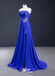 Stunning Strapless Embroidery Side Slit Lace up Back Party Dress Long Prom Dresses to Impress, WGP954