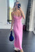 Sexy Pink Spaghetti Straps Sheath Long Party Dress Prom Dresses,Evening Dress Online, WGP921