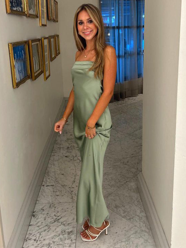 Elegant Green Strapless Mermaid Long Sleeveless Long Party Prom Dresses,Evening Dress Online, WGP772