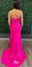 Hot Pink Strapless Sweetheart Beaded Sheath Long Party Dress Prom Dresses,Evening Dress Online, WGP895