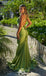 Gorgeous Green Plunging Mermaid Long Party Dress Prom Dresses,WGP989