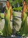 Gorgeous Green Plunging Mermaid Long Party Dress Prom Dresses,WGP989