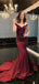 Elegant Red Mermaid Off-Shoulder Popular Long Evening Dresses, Formal Dresses, Birthday Party, WGP588