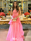 Gorgeous Pink Strapless A-line Long Party Dress Prom Dresses,WGP1005