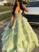 Gorgeous Sweetheart Spaghetti Strap Lace A-line Long Prom Dress Ideas, Evening Party Dresses,WGP1119