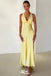 Elegant Yellow V Neck Sheath Long Party Dress Prom Dresses,WGP1007