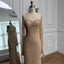 Shiny Gold Long Sleeve Mermaid Lace Applique Long Prom Dress Ideas, Evening Party Dresses,WGP1686