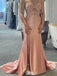 Sparkly Pink Sweetheart Mermaid Side Slit Long Prom Dress Ideas, Evening Party Dresses,WGP1871