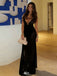 Sexy Black Cutout Prom Dress Sleeveless Mesh Maxi Gown with Ring Detail,WGP2122