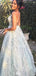Formal Spaghetti Strap V-neck A-line Long Prom Dress Ideas, Evening Party Dresses,WGP1369