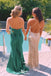 Sexy Green Plunging Bow Mermaid Long Party Dress Prom Dresses ,WGP1020