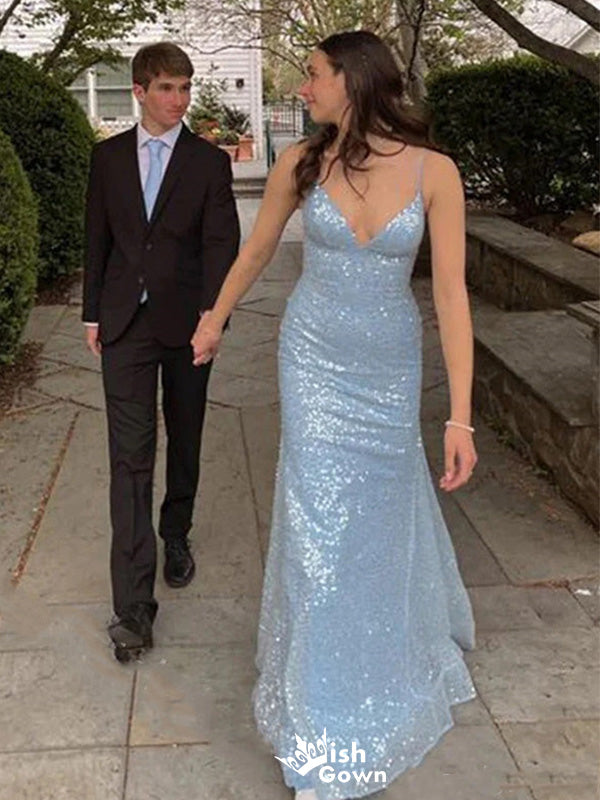 Sexy Spaghetti Strap Sweetheart Mermaid Long Prom Dress Ideas, Evening Party Dresses,WGP1124