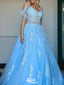 Gorgeous Off-shoulder Spaghetti Strap A-line Long Prom Dress Ideas, Evening Party Dresses,WGP1408