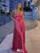 Elegant Spaghetti Straps Straight Neck A-line Long Party Dress Prom Dresses ,WGP1021