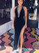 Sexy Halter V-neck Mermaid Long Prom Dress Ideas, Evening Party Dresses,WGP1422