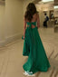 Sexy Green V Neck A-line Long Party Dress Prom Dresses ,WGP1023