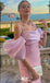 Elegant Pink Beaded Side Slit Sheath Long Party Dress Prom Dresses ,WGP1024