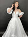 Gorgeous Off-shoulder Notched A-line Long Prom Dress Ideas, Evening Party Dresses,WGP1429