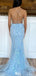 Elegant Two Piece Spaghetti Strap Mermaid Long Prom Dress Ideas, Evening Party Dresses,WGP1444
