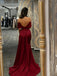 Elegant Red Off-Shoulder Mermaid Long Prom Dress Ideas, Evening Party Dresses,WGP1665