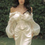 Unique Floral White V-Neck Long Sleeve Long Prom Dress Ideas, Evening Party Dresses,WGP1816