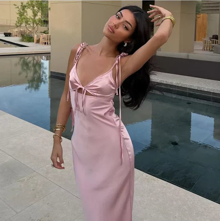Elegant Pink Spaghetti Strap Mermaid Long Prom Dress Ideas, Evening Party Dresses,WGP1862