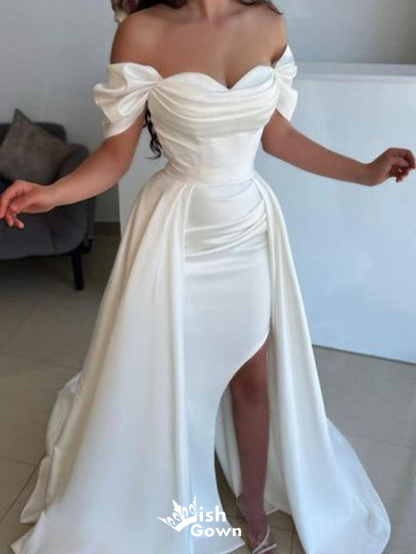 Stylish White Sexy Off the Shoulder Sweetheart Mermaid Long Party Dress Prom Dresses,Evening Dress Online, WGP880